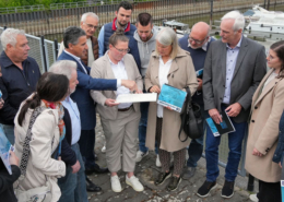 Investor Ilmi Viqa sowie Carina Kappes und Niclas Stein (Area Development) stellen den WiFo Mitgliedern das Projekt vor und informieren über die zeitliche Abfolge
